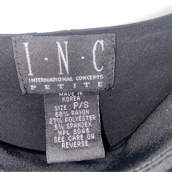 VINTAGE INC INTERNATIONAL CONCEPTS PETITE SMALL BLACK DRESS - Picture 3 of 4
